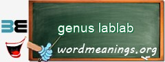WordMeaning blackboard for genus lablab